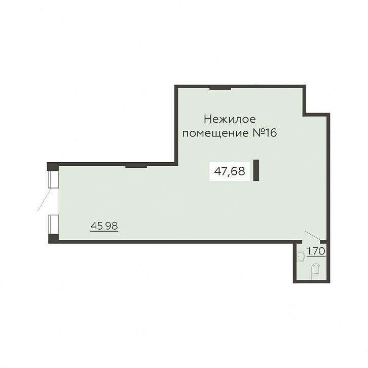 Помещение 0000021562 (Молодежный; г. Воронеж, ул. Теплоэнергетиков 17) планировка