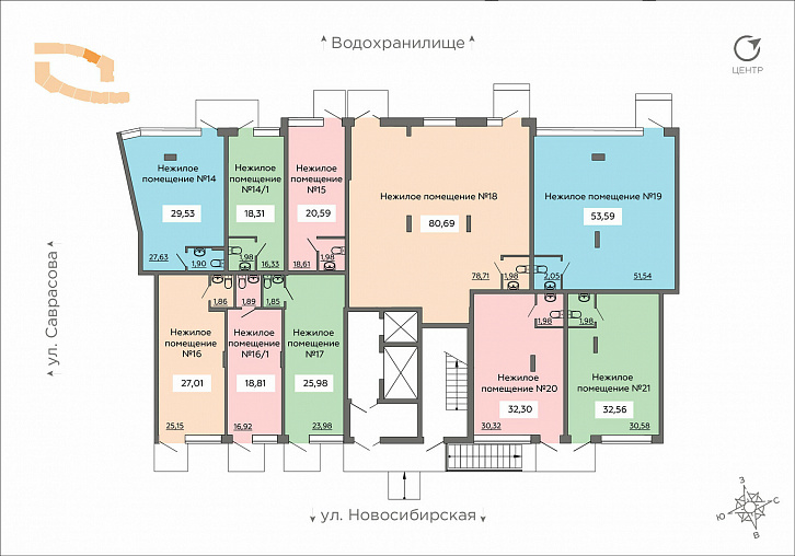 Помещение 0000008668 (Мандарин; г. Воронеж, ул. Саврасова, 86) план этажа