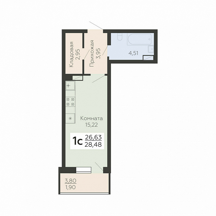 Помещение 0000030018 (Дом Абрикосовый; г. Воронеж, ул. Ленинградская, д. 118А) планировка