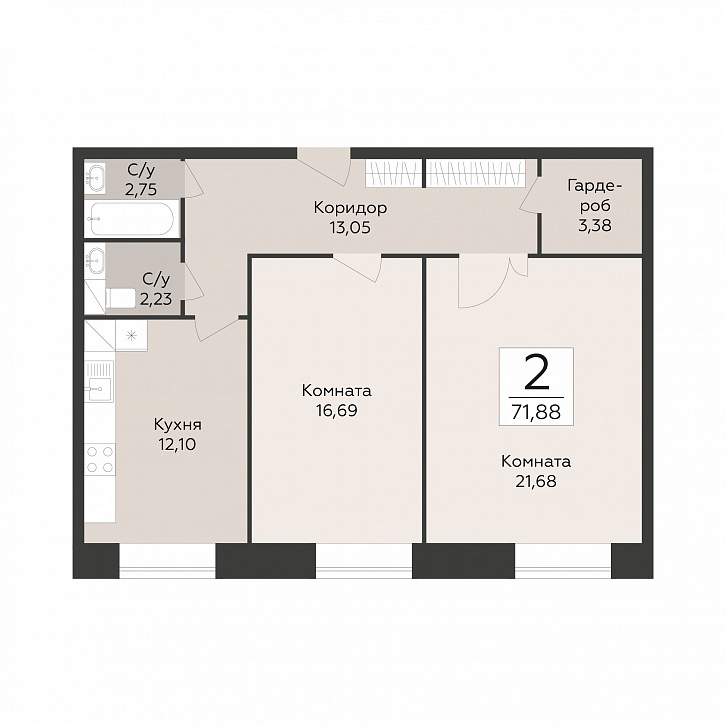 Помещение 0000051572 (Пахра Сити; МО,г. Подольск, б р Красногвардейский, д. 33А, 33Б) планировка