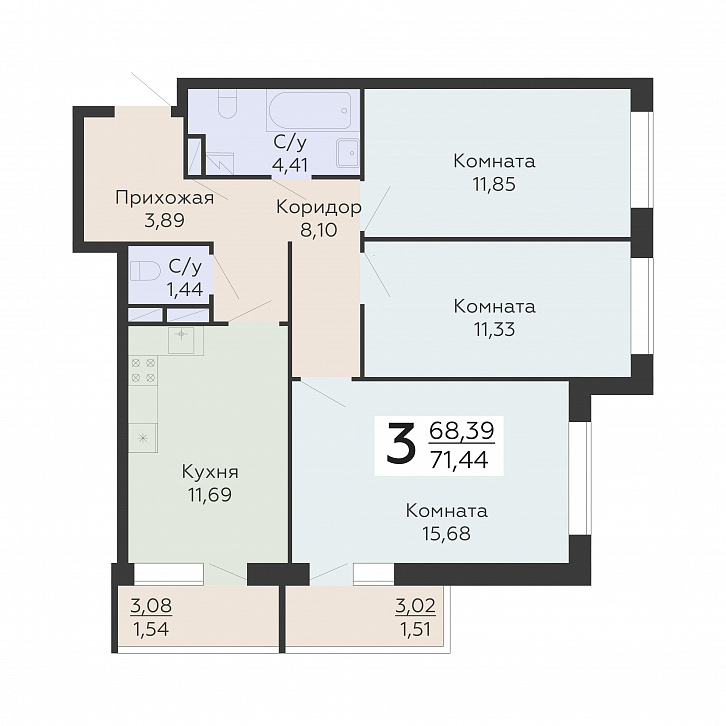 Помещение 0000026893 (Никитинские сады; ) планировка