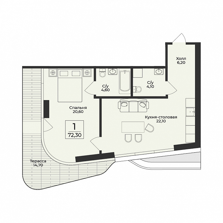 Помещение 0000050545 (Нега; ) планировка