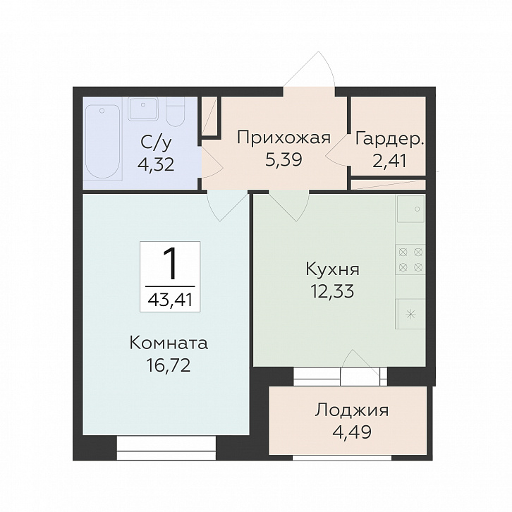 Помещение 0000048644 (Суворов-сити 2; ) планировка