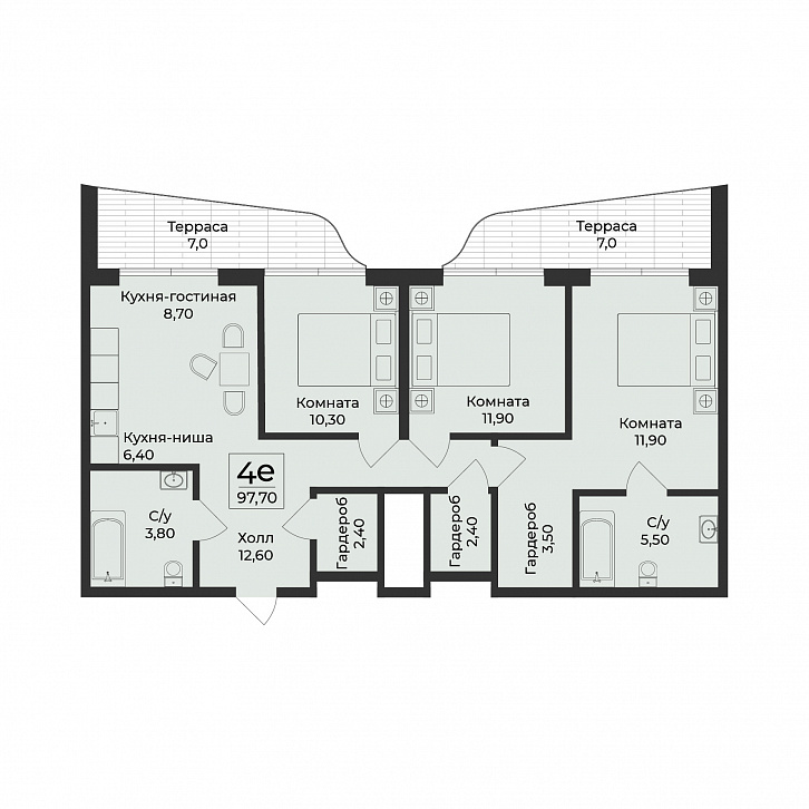 Помещение 0000046830 (Нега; Алушта, ул. Глазкрицкого) планировка