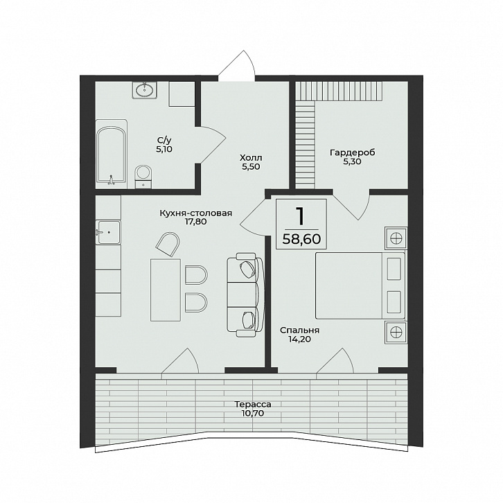 Помещение 0000050583 (Нега; Алушта, ул. Глазкрицкого) планировка
