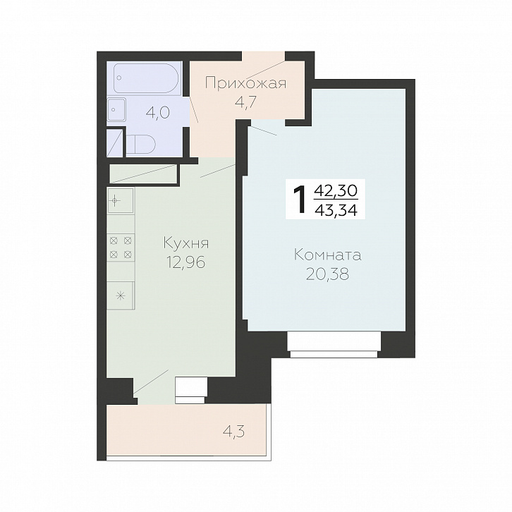 Помещение 0000031758 (Онегин; Московская обл. г. Подольск, ул. Садовая, 3 1) планировка