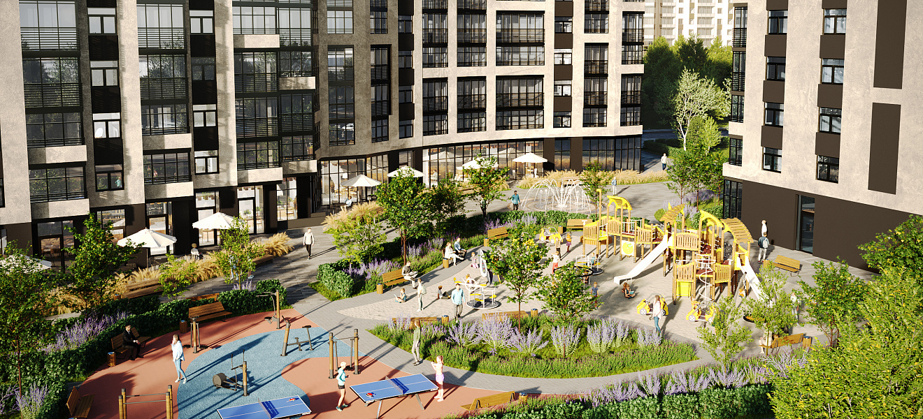 Двор с собственным фонтаном